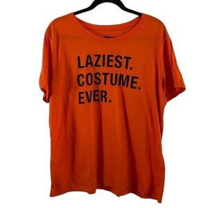 Celebrate! Halloween “Laziest Costume Ever” Short Sleeve, Orange T-shirt Plus 2X